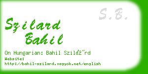 szilard bahil business card